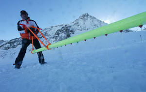 Injektionsbalken am Gletscher